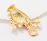 Joan Rivers Cardinal on Holly Branch Pin